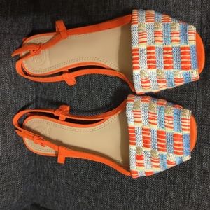 Tory Burch Sandals, Size 7.5, Orange